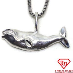 Sea Whale charm 3D Pendant 925 Sterling Silver